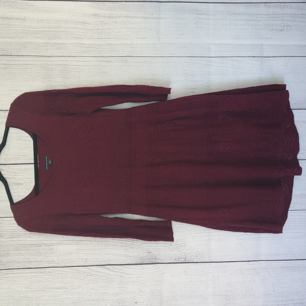 American Eagle burgundy knit sweater dress size small